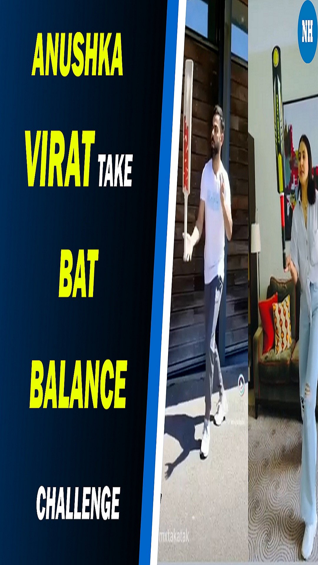 Anushka Virat take Bat Balance Challenge 