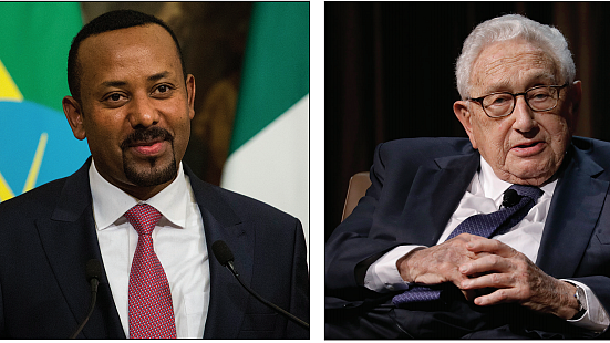 Ethiopia PM Abiy Ahmed and former US Secretary of State Henry Kissinger (right) are among the
recipients of Nobel Peace Prize whose candidacy for the coveted prize can be questioned