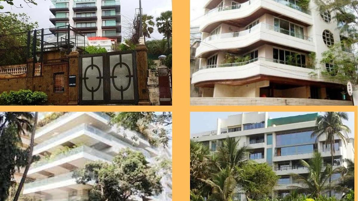 Clock wise: Mannat, Galaxy Apartments, Kangana Rnaut's residence in Mumbai, and Akshya Kumar's residence in Mumbai