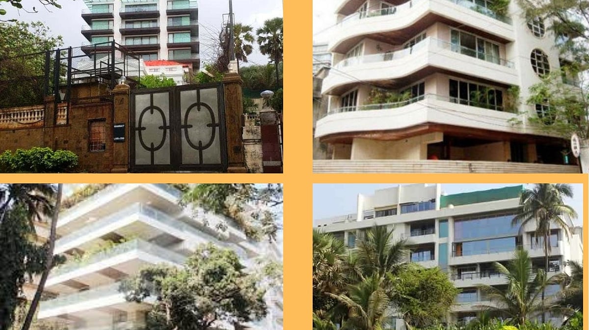 Clock wise: Mannat, Galaxy Apartments, Kangana Rnaut's residence in Mumbai, and Akshya Kumar's residence in Mumbai