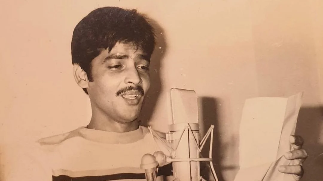 Narayan shared a throwback black and white photograph from his younger days.