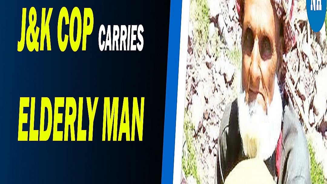 J&K cop carries elderly man on his back to help him reach vaccination centre, wins praise