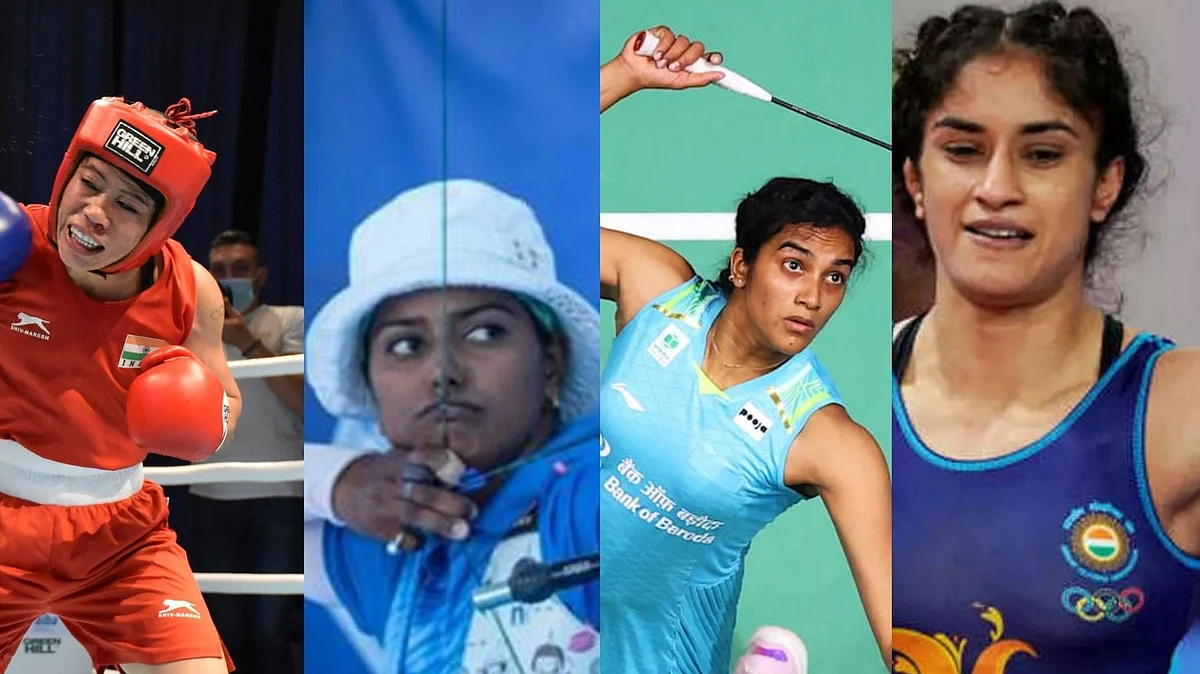 (From Left to Right) Mary Kom, Deepika Kumari, PV Sindhu, and Vinesh Phogat