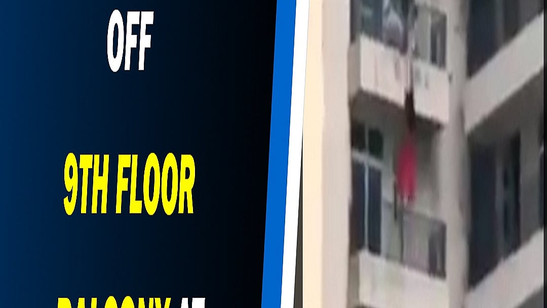 Watch: Woman falls off 9th floor balcony at Ghaziabad society