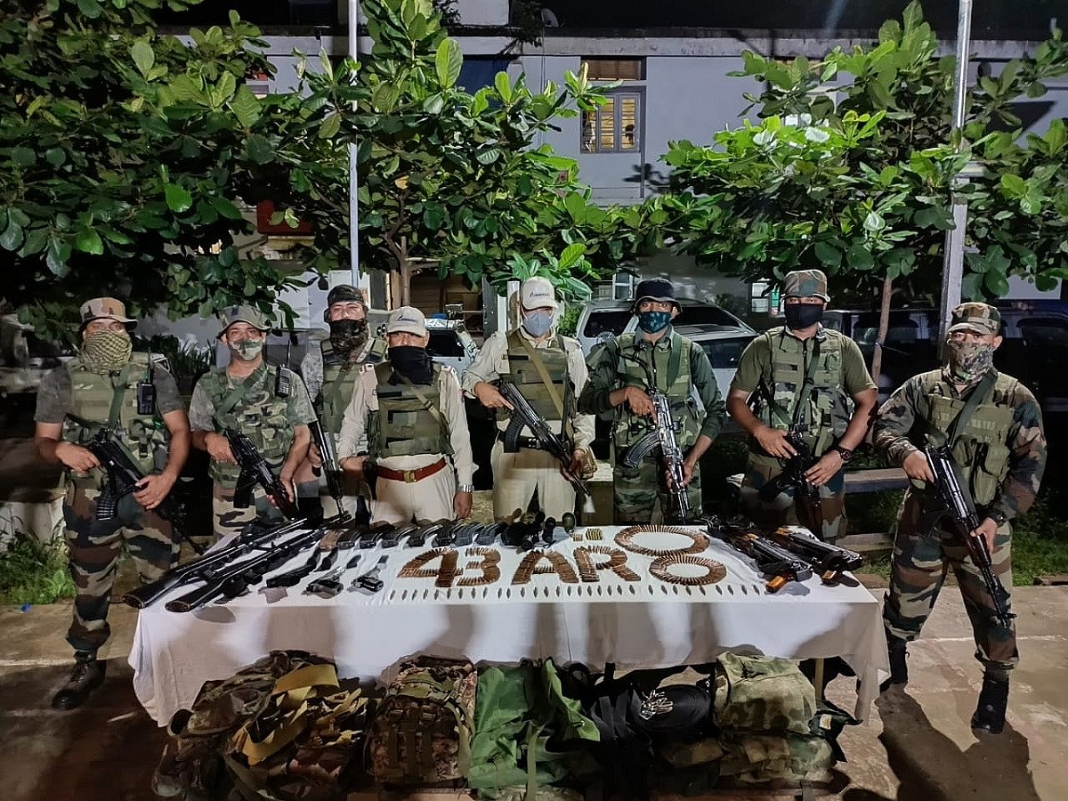 Huge cache of arms smuggled from Myanmar seized in Manipur