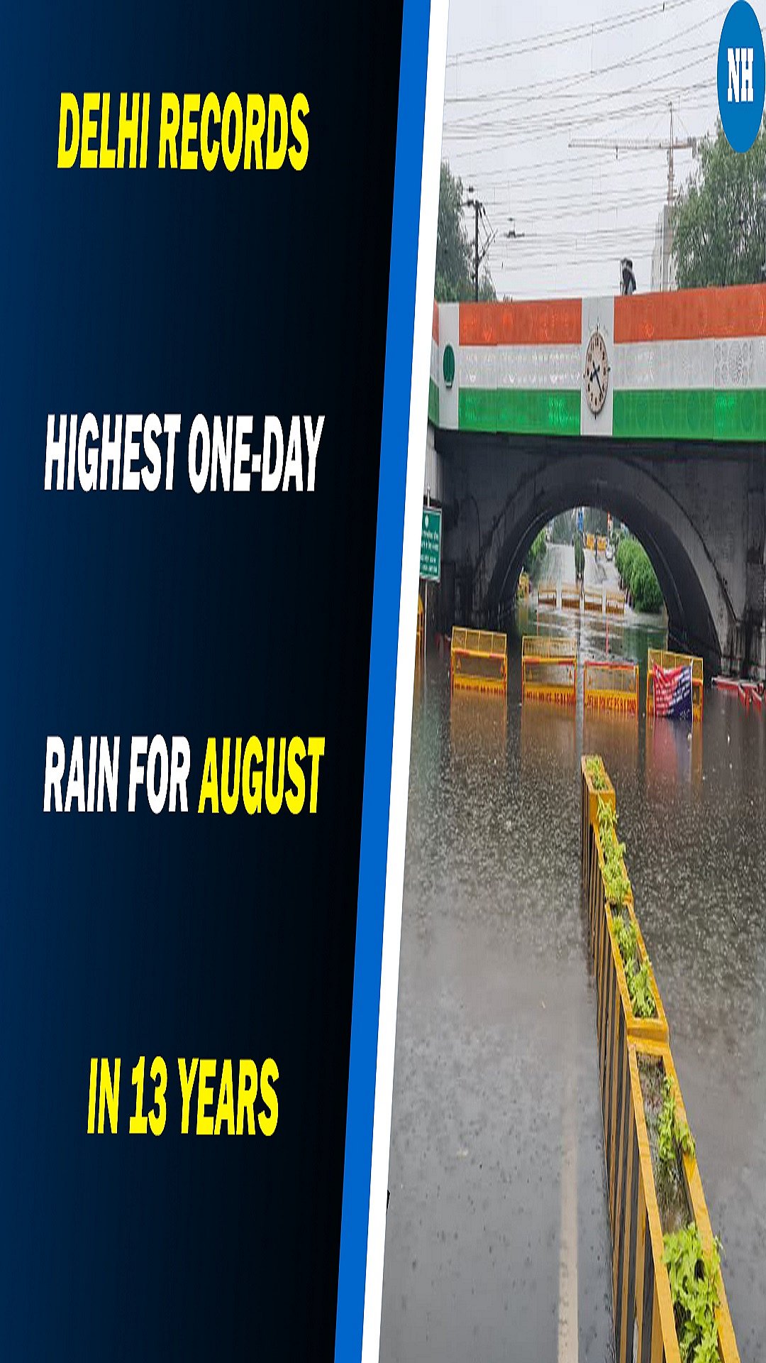 Delhi records highest one-day rain for August in 13 years; traffic snarls as roads waterlogged 