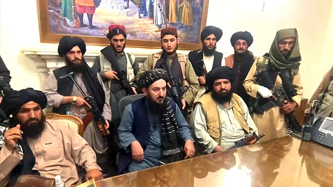 Taliban in Afghanistan's Presidential Palace