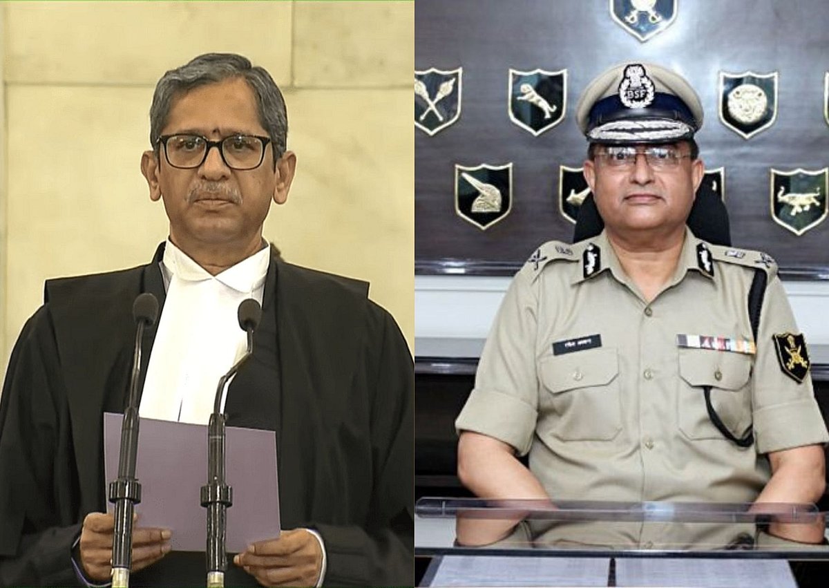 CJI NV Ramana, Rakesh Asthana (Right) 
