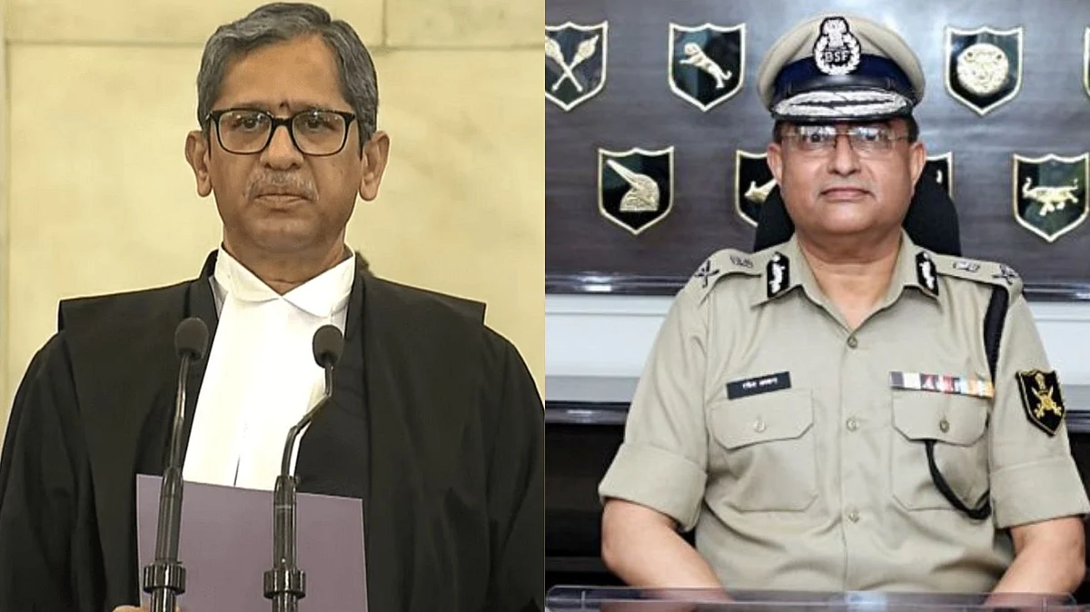 CJI NV Ramana, Rakesh Asthana (Right) 