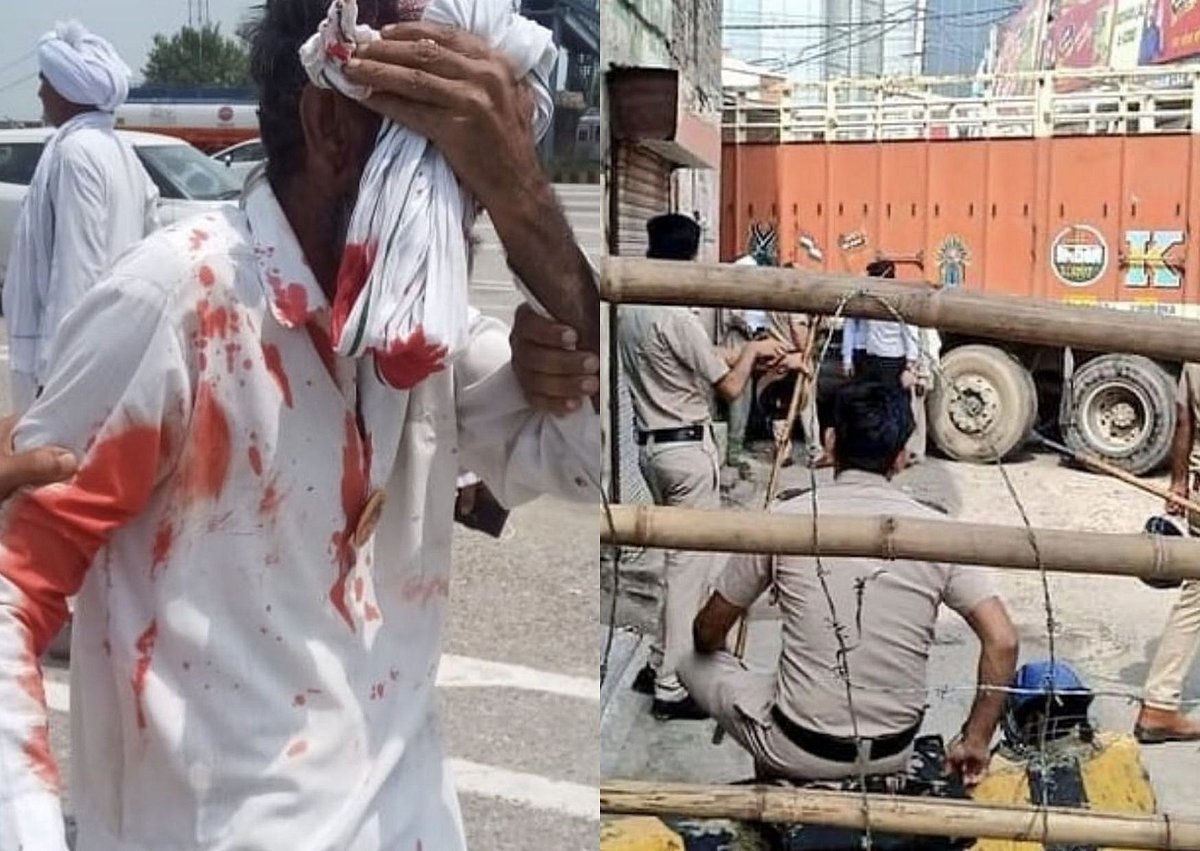 Haryana police lathicharge protesting farmers near Karnal; 10 injured; farmers block traffic at many places