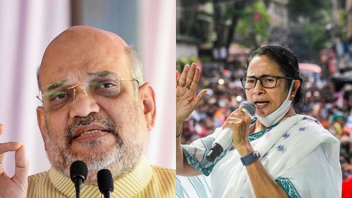 Amith Shah (Left) Mamata Banerjee (Right)