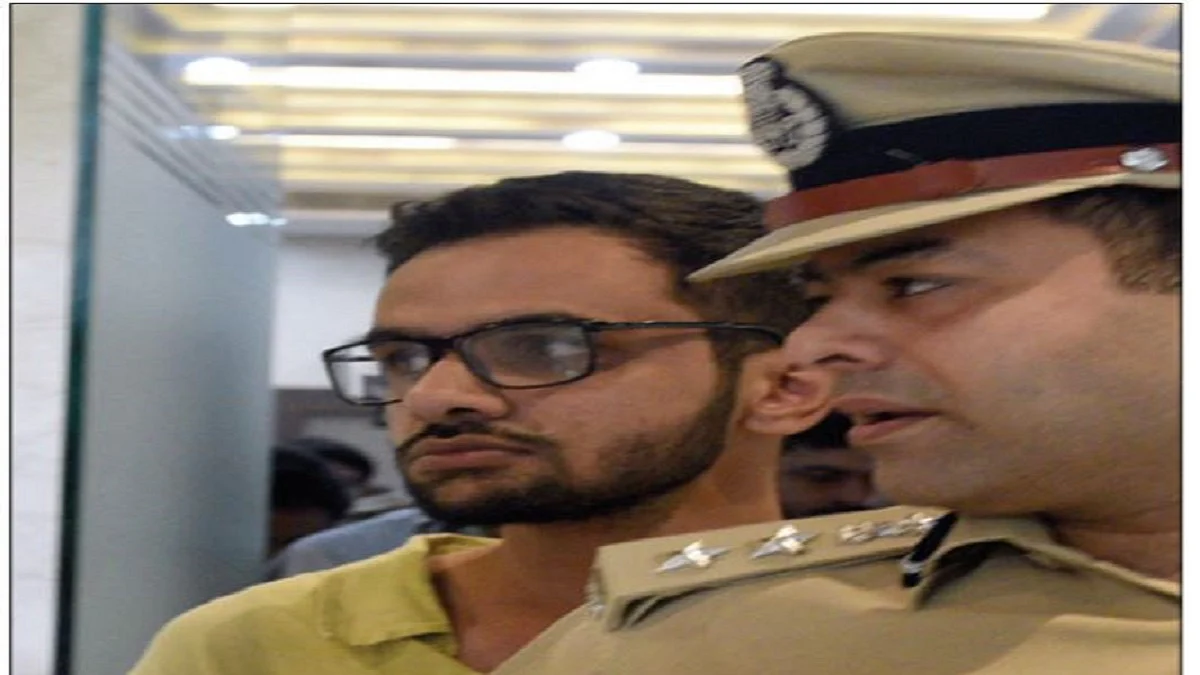 Umar Khalid being taken to the court 