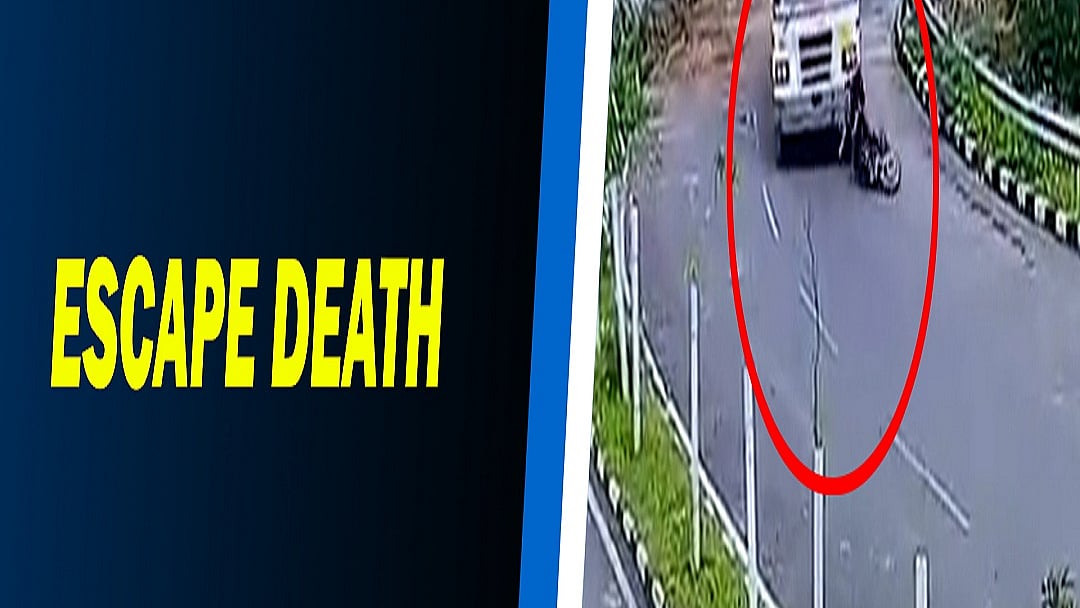 WATCH: Man miraculously escapes unhurt after getting run over by bus in Gujarat’s Dahod