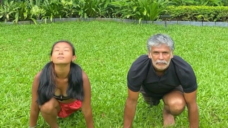 Ankita Konwar and Milind Soman