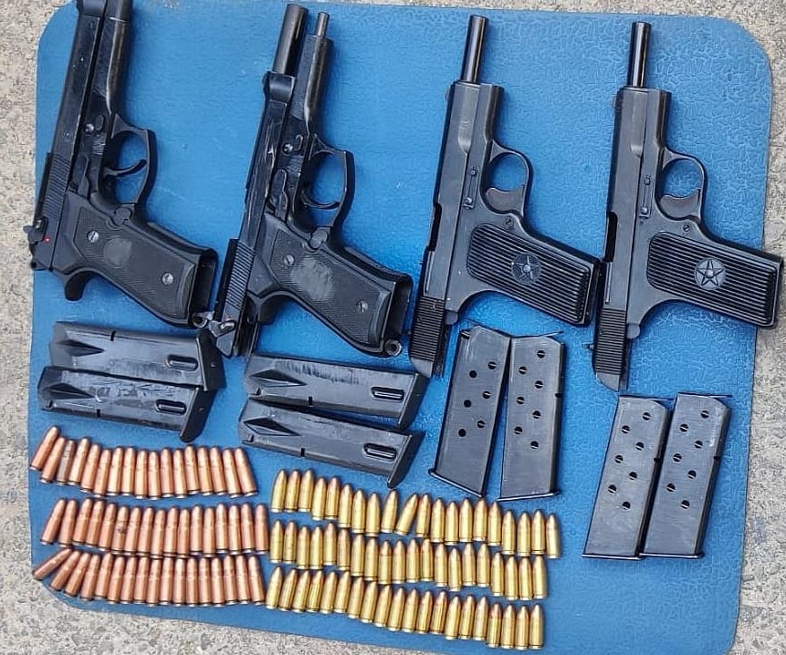 4 pistols, ammunition recovered in J&K's Pulwama