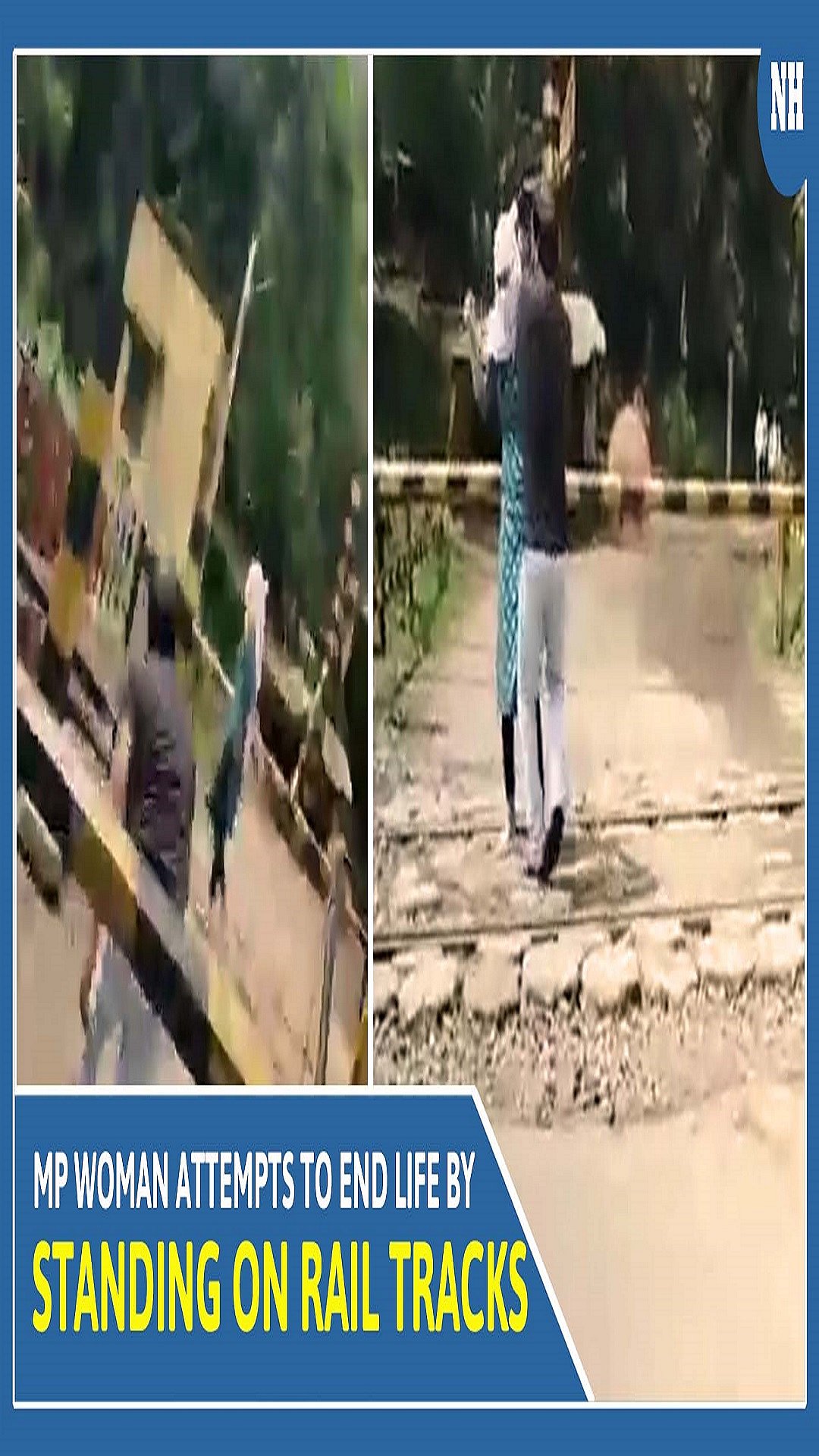 WATCH: MP woman attempts to end life by standing on rail tracks, brave auto driver saves her