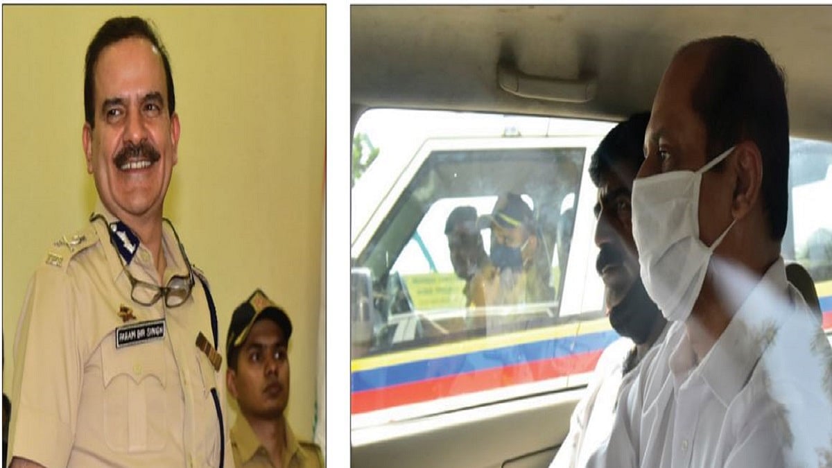 Former Mumbai Police Commissioner Parambir Singh; (right) tainted Mumbai
Police Inspector Sachin Vaze in police custody