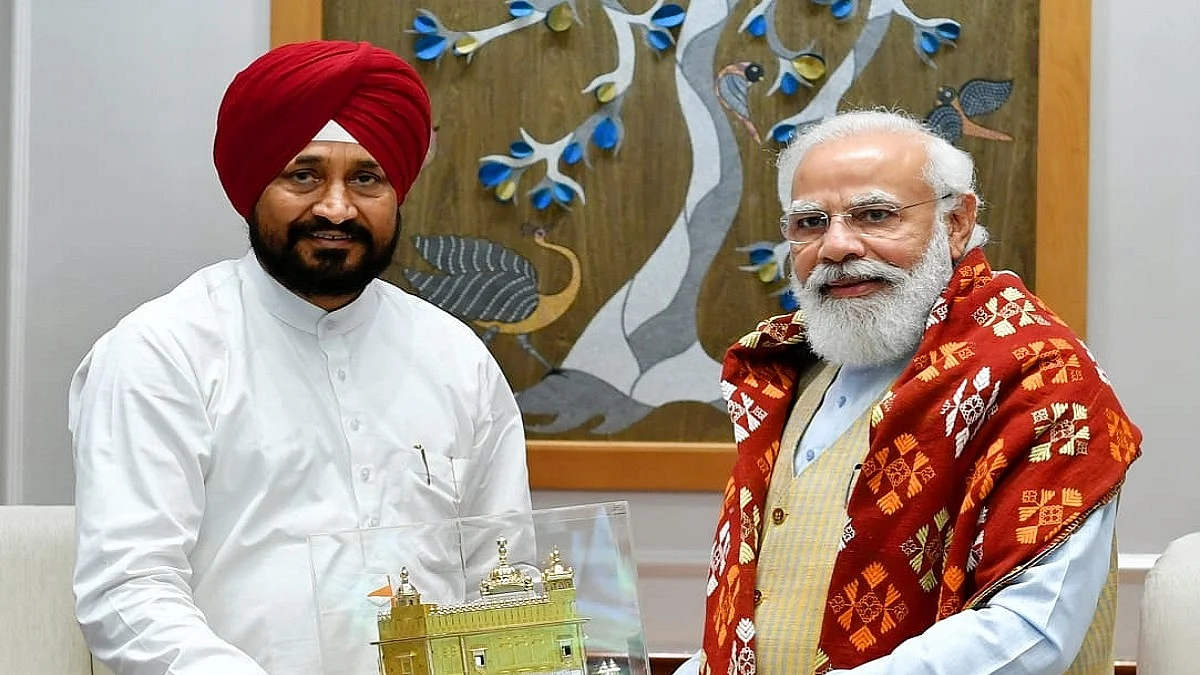  Punjab CM Charanjit Singh Channi meets PM Modi (Photo Courtesy: IANS)