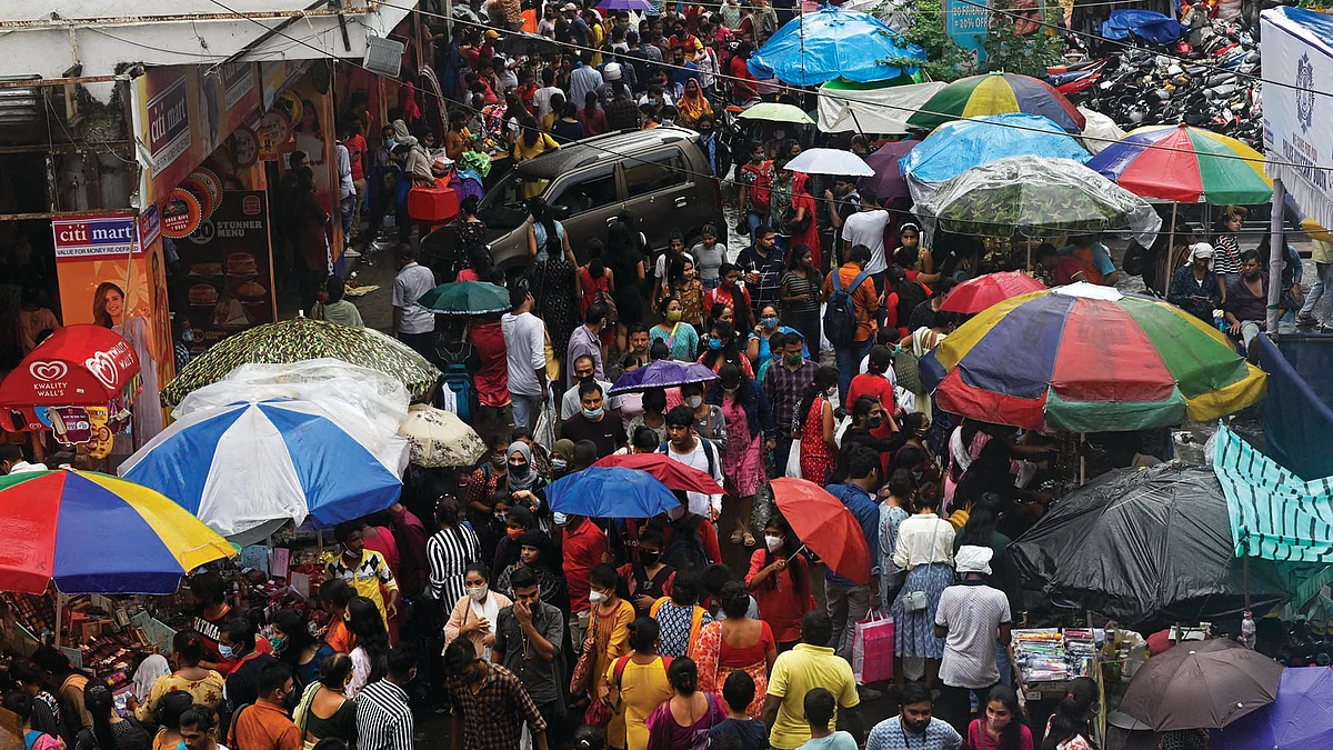 A Kolkata street during the Durga Puja festivities