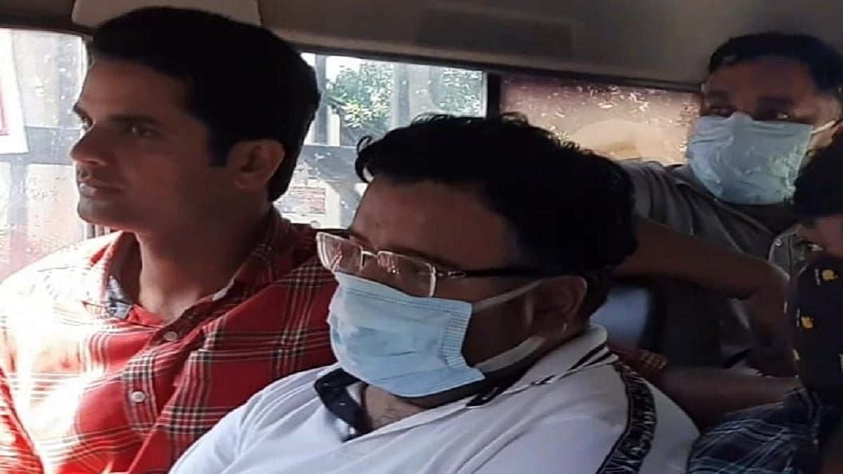  Ashish Mishra at crime scene recreation in Lakhimpur 
(Photo Courtesy: IANS)