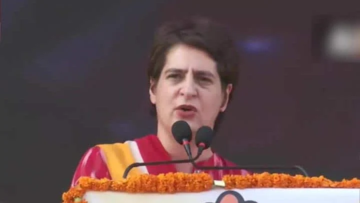 Priyanka Gandhi addresses a massive rally in Gorakhpur