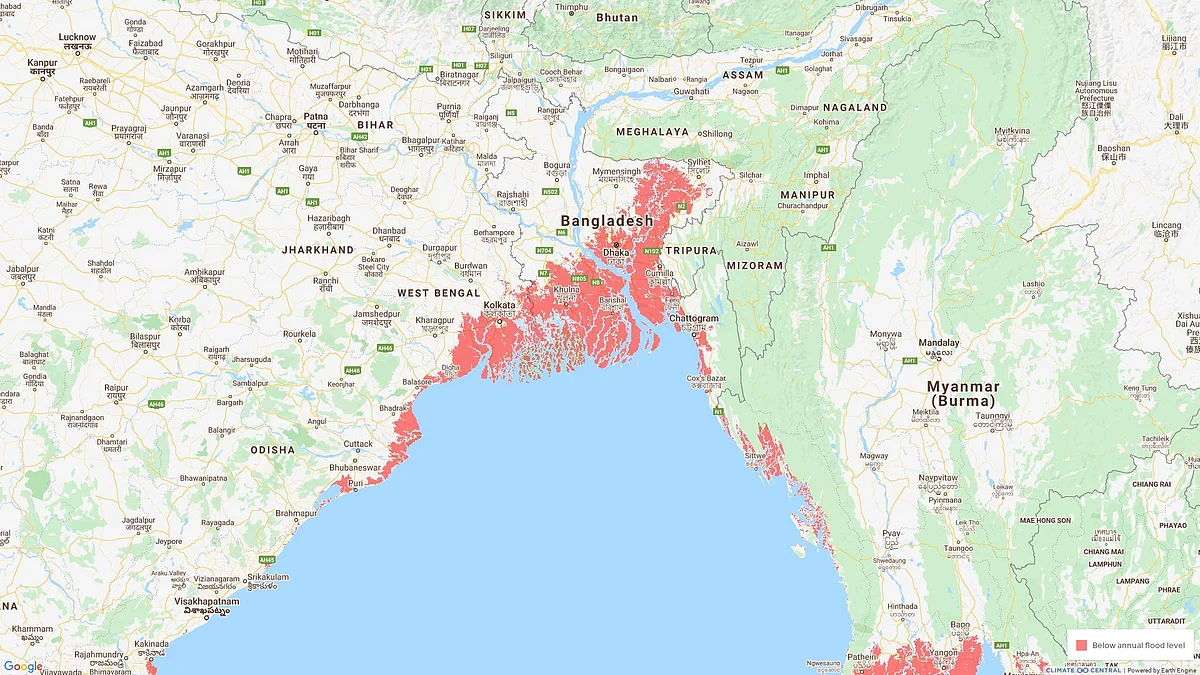 A map of cities that will be underwater by 2050