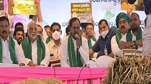 Telangana CM stages dharna in Hyderabad to protest Centre's policies