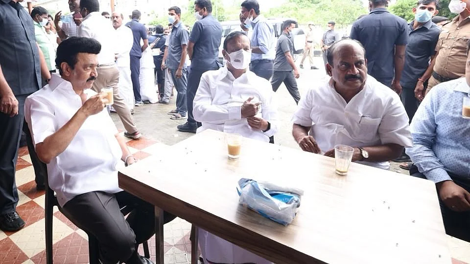 Tamil Nadu CM inspects rain-battered areas, sips tea, interacts with people