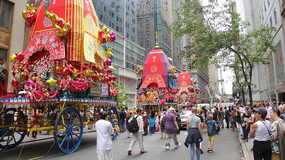 ISKCON Rath Yatra in New York 
   (Photo courtesy: Peter Ferreira)