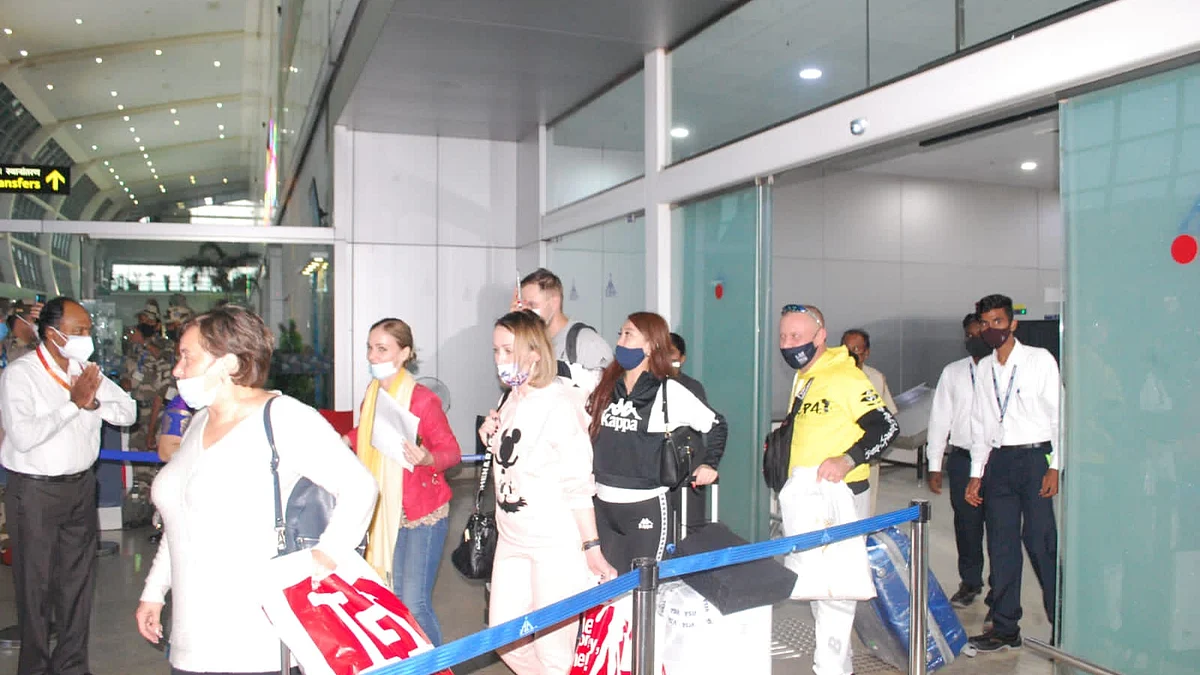 Goa: First charter flight of foreign tourists arrives after almost 22 months