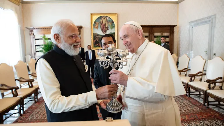 Pope Francis with PM Modi