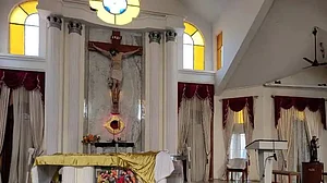 A church in West Bengaluru after it was vandalised