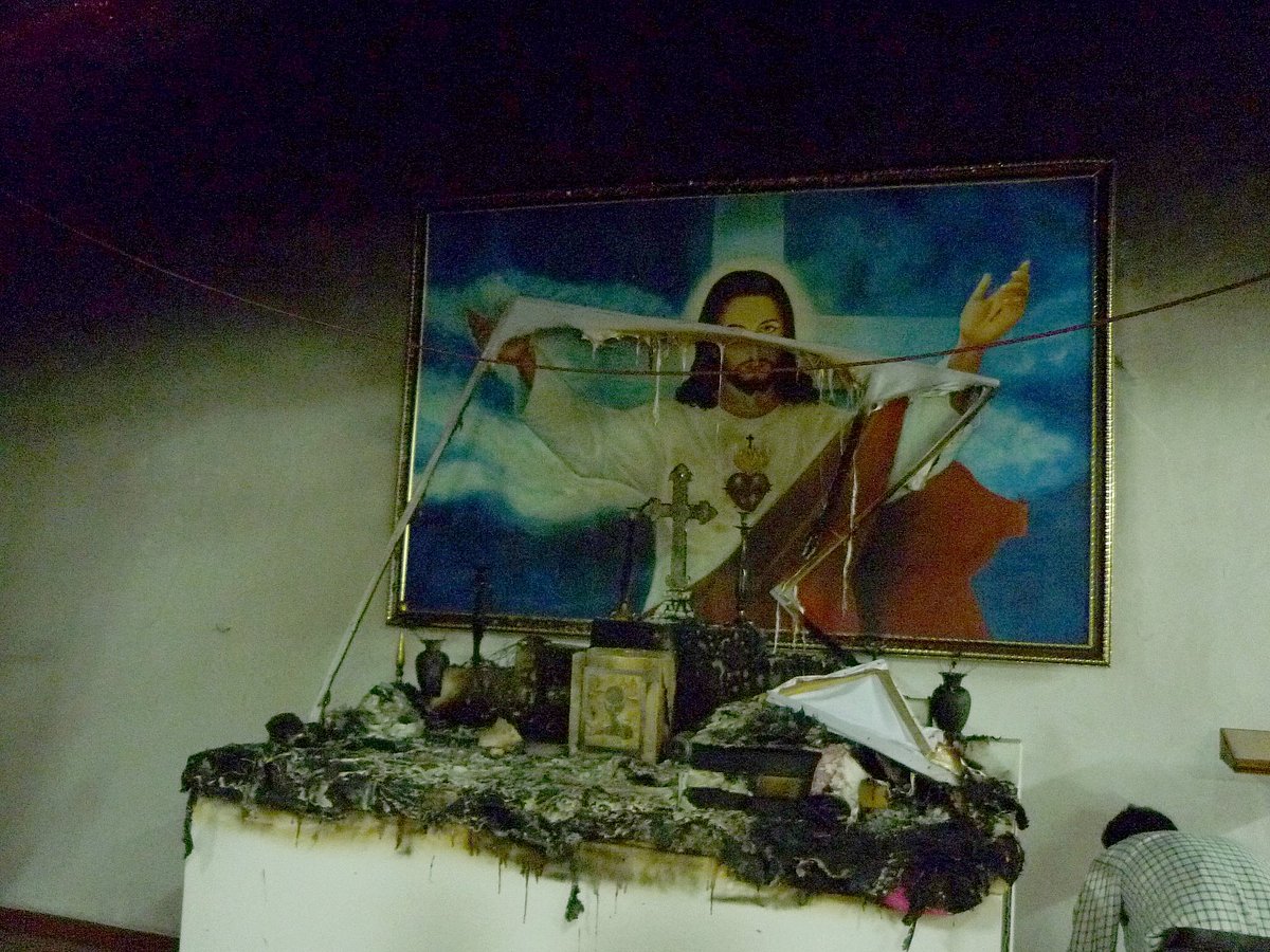 A vandalised church