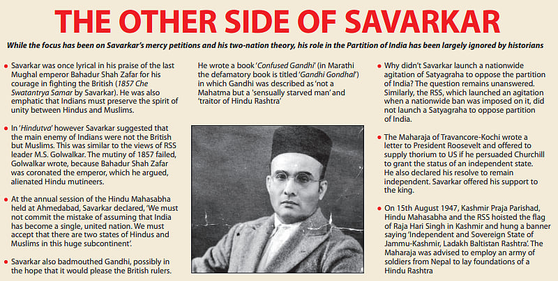 A Bharat Ratna for Savarkar, who supported Partition and opposed Kashmir's dissolution?