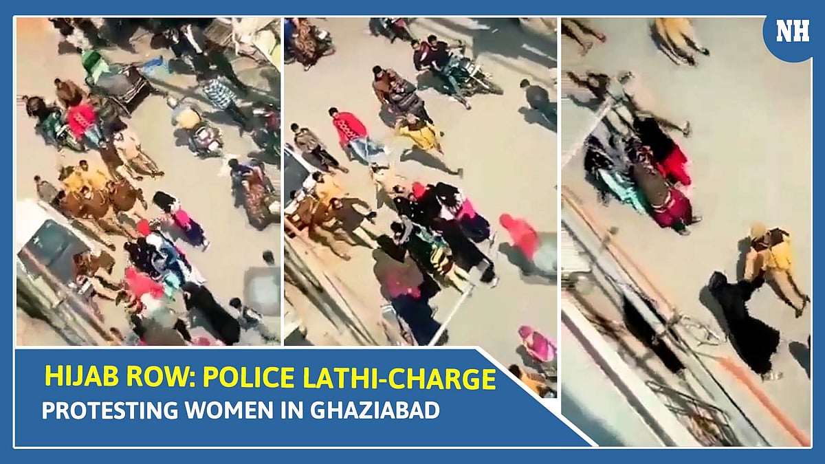 Hijab row: Police lathi-charge protesting women in Ghaziabad, video goes viral