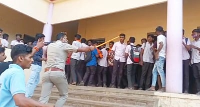 Hijab row turns violent in Karnataka; stone pelting, lathi-charge incidents reported