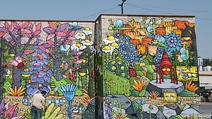 Renowned French artist Mr Poes paints two murals in Delhi symbolizing Indo-French friendship