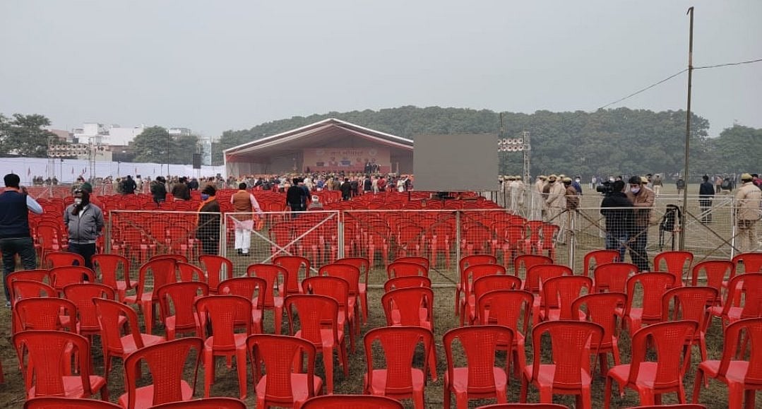 The venue where PM Modi was scheduled to address a rally in UP's Bijnor on Feb 7