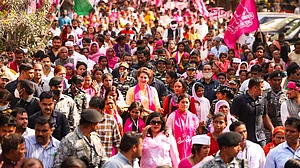 International Women's Day: Priyanka Gandhi leads march in Lucknow