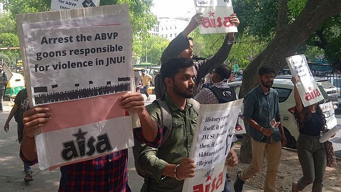 JNU: Students detained for protesting Ram Navami violence over non-veg food 