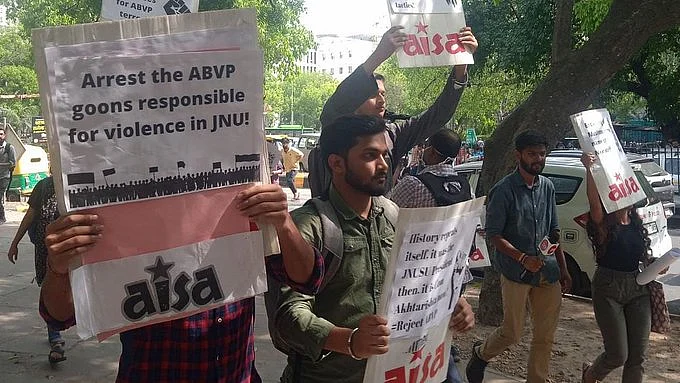 JNU: Students detained for protesting Ram Navami violence over non-veg food 