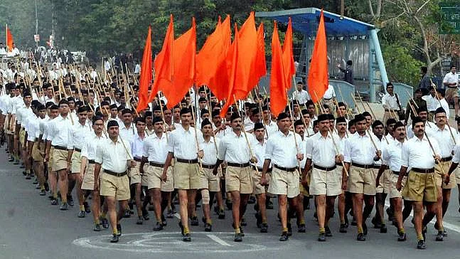 RSS activists taking out a march (Representational image)
