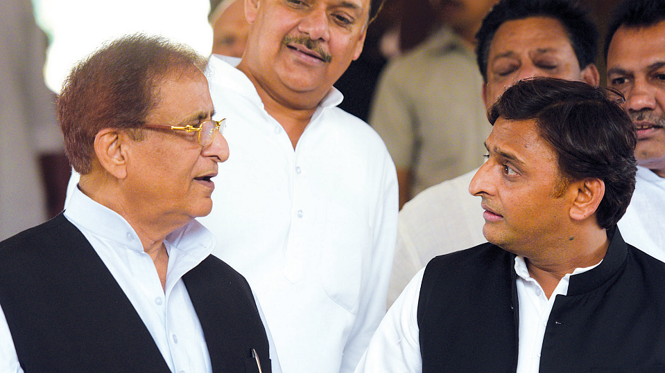 Azam Khan with Akhilesh Yadav