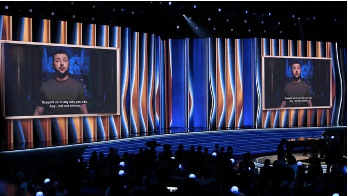 ''Fill the silence with your music,'' Zelenskyy tells Grammys
