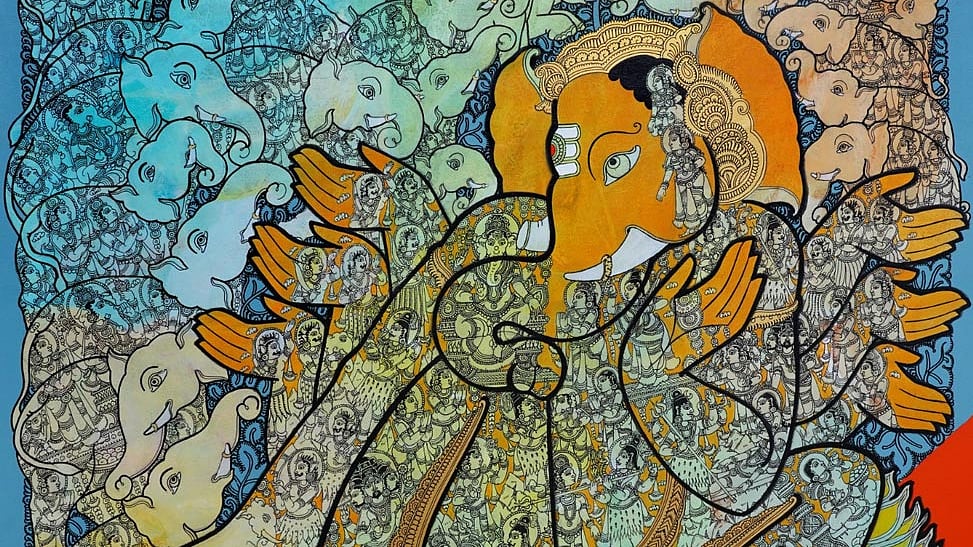Indian mythological figures come alive in Ramesh Gorjala’s mixed media art show