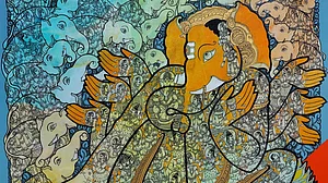 Indian mythological figures come alive in Ramesh Gorjala’s mixed media art show