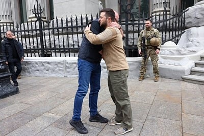 Ukrainian President Zelensky visits frontline in Kharkiv