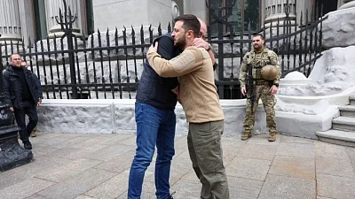 Ukrainian President Zelensky visits frontline in Kharkiv
