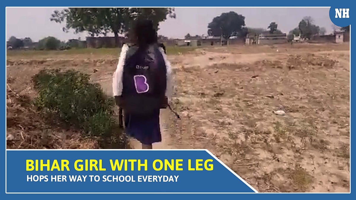 Bihar girl with one leg hops her way to school everyday