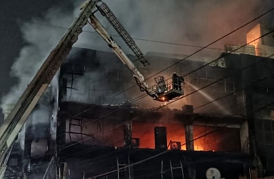 Mundka fire: Charred human remains found during search operation